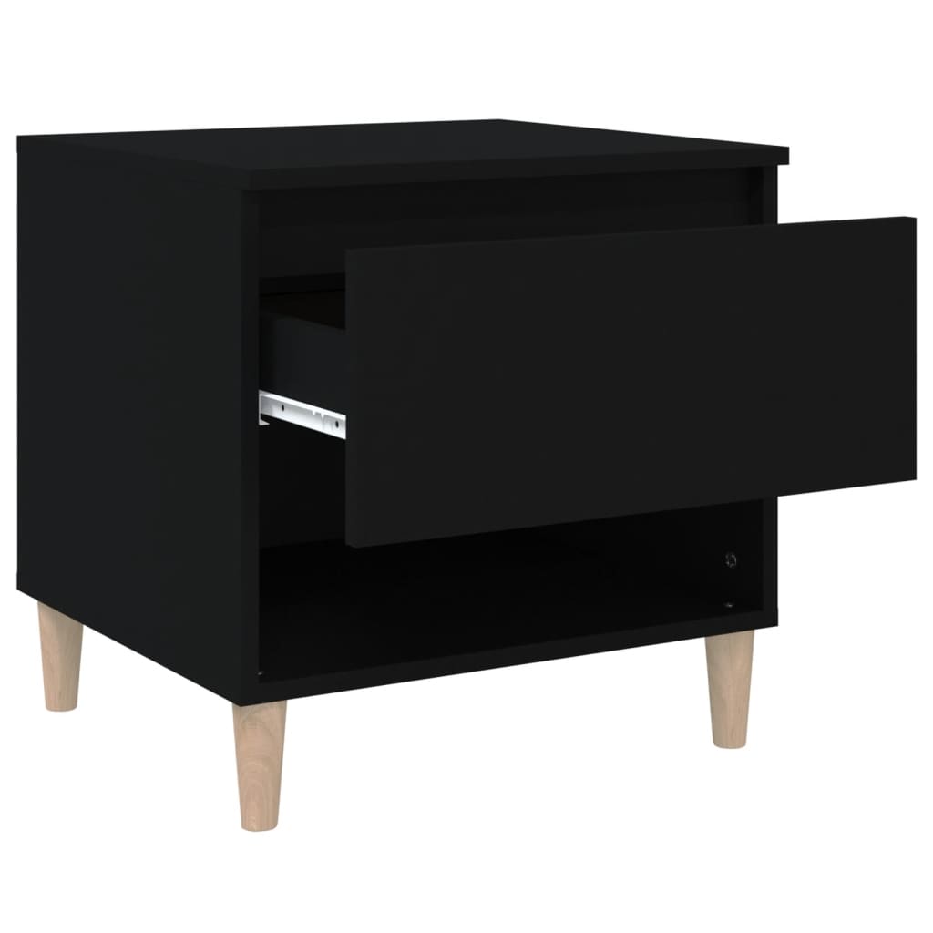 Tables de chevet 2 pcs. Noir 50x46x50 cm en bois