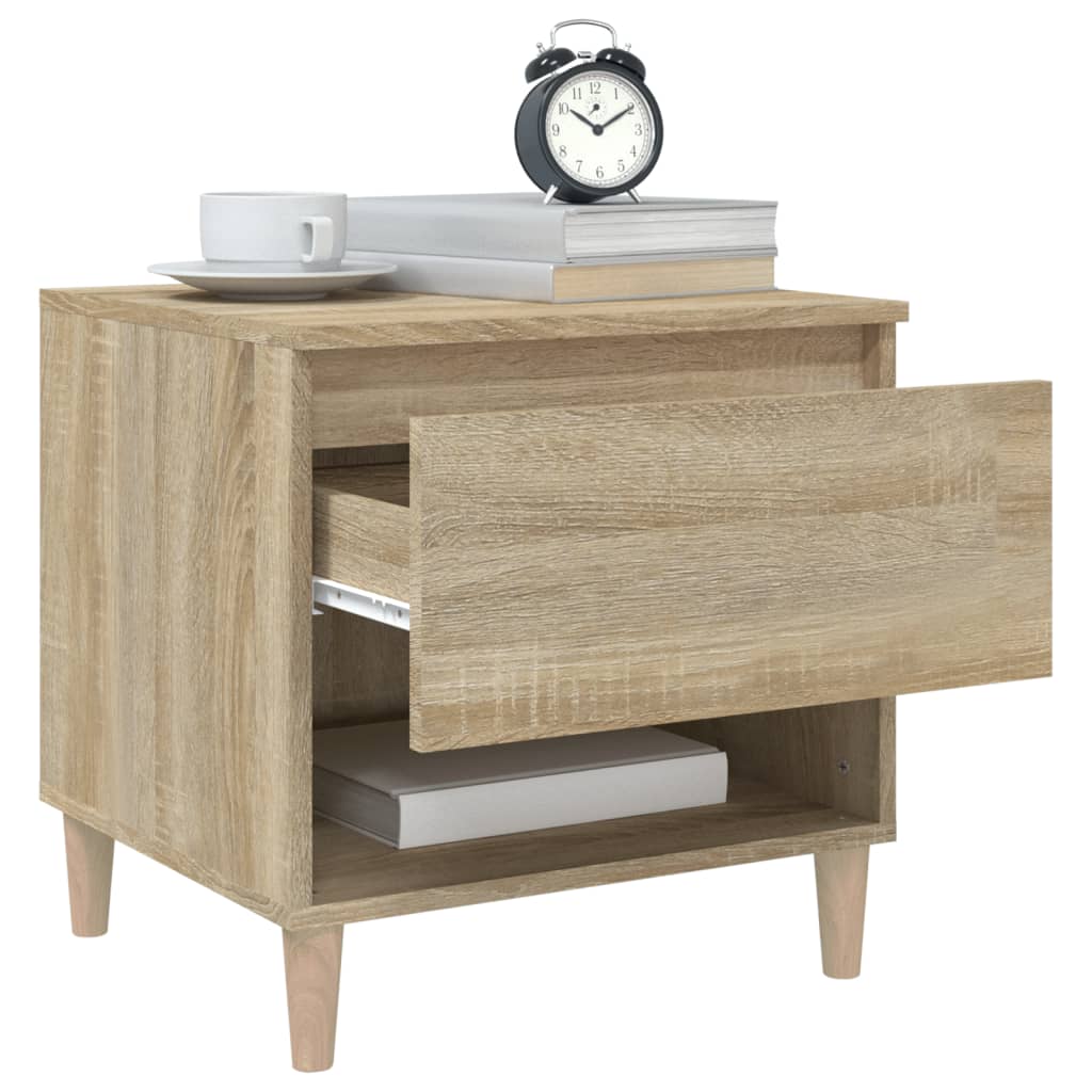 Tables de chevet 2 pcs. Chêne Sonoma 50x46x50 cm matériau bois