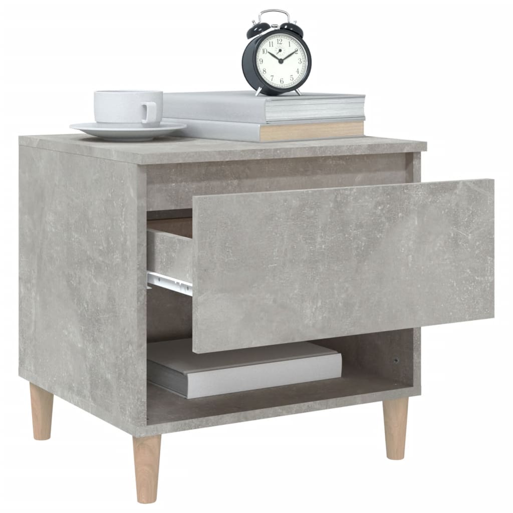 Bedside tables 2 pcs. Concrete grey 50x46x50 cm wood material