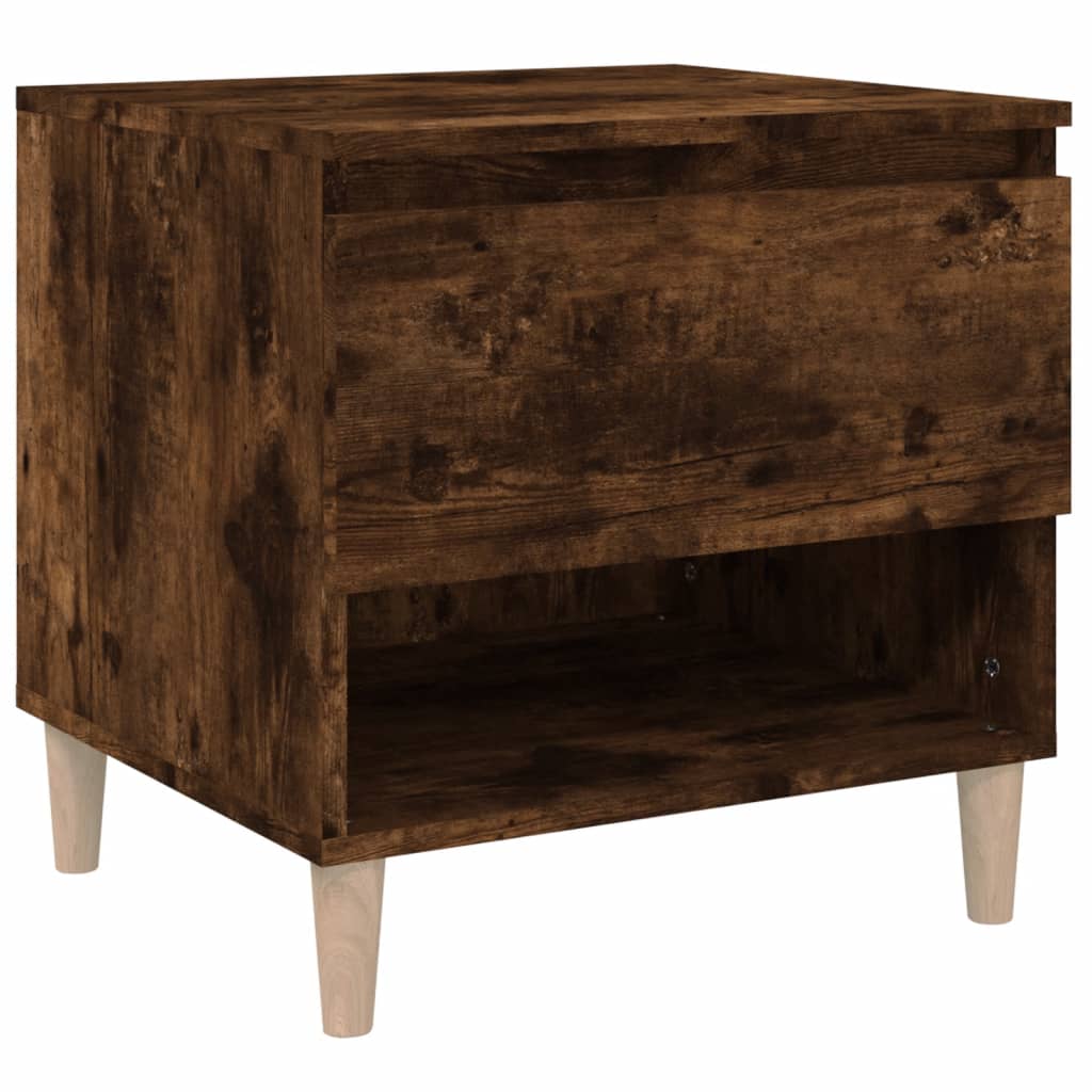 Bedside table smoked oak 50x46x50 cm wood material