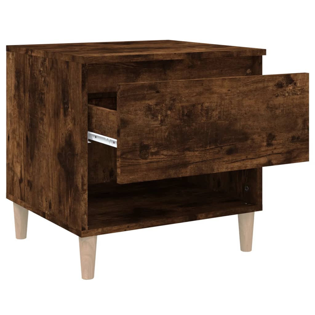 Bedside table smoked oak 50x46x50 cm wood material