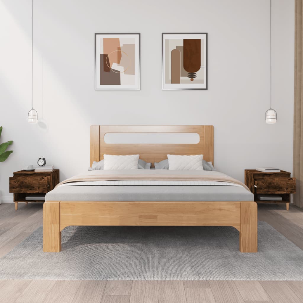 Tables de chevet 2 pcs. chêne fumé 50x46x50 cm matériau bois