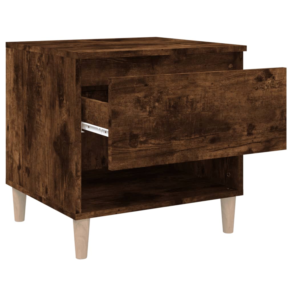 Tables de chevet 2 pcs. chêne fumé 50x46x50 cm matériau bois