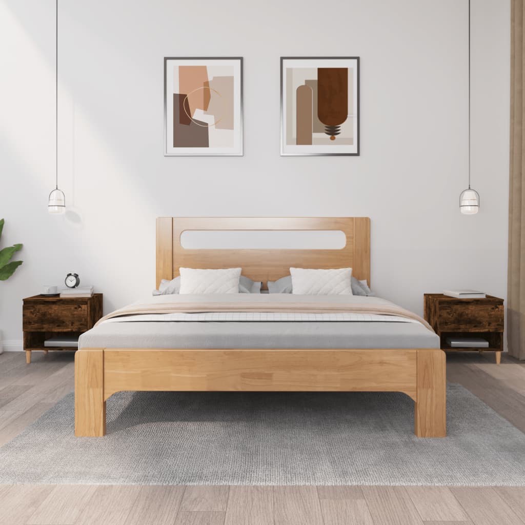 Tables de chevet 2 pcs. chêne fumé 50x46x50 cm matériau bois