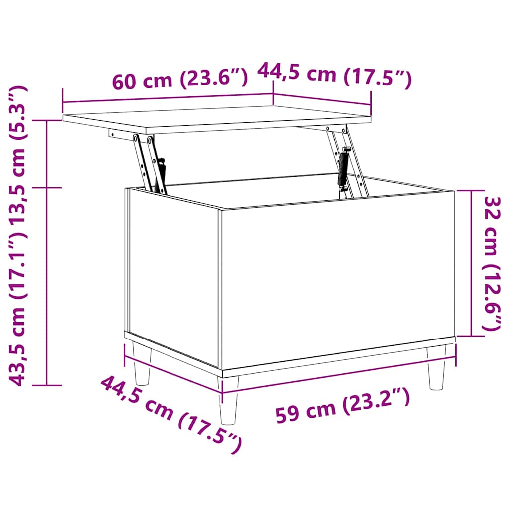 Couchtisch Braun Eichen-Optik 60x44,5x45 cm Holzwerkstoff