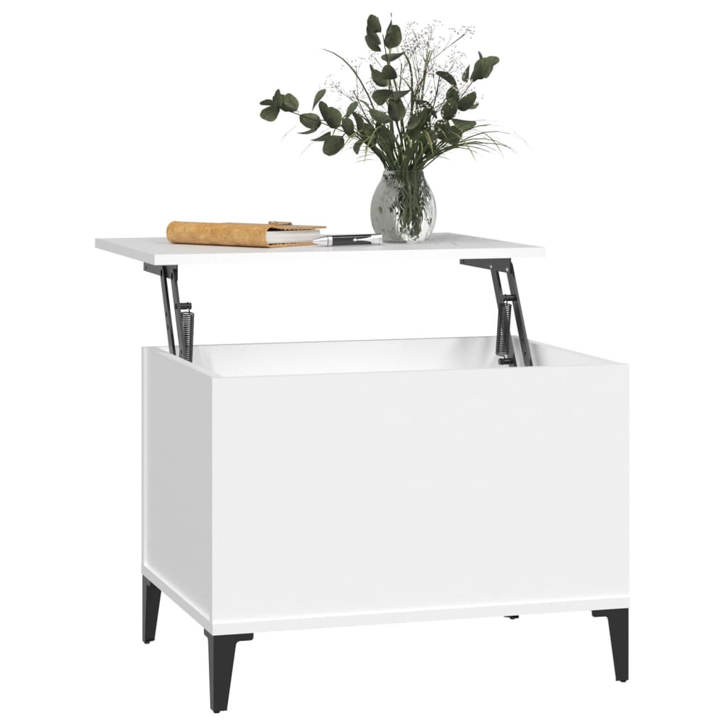 Table basse blanche 60x44,5x45 cm en bois