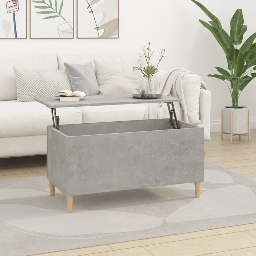 Coffee table concrete grey 90x44.5x45 cm wood material
