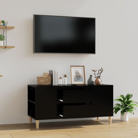 Meuble TV noir 102x44,5x50 cm en bois