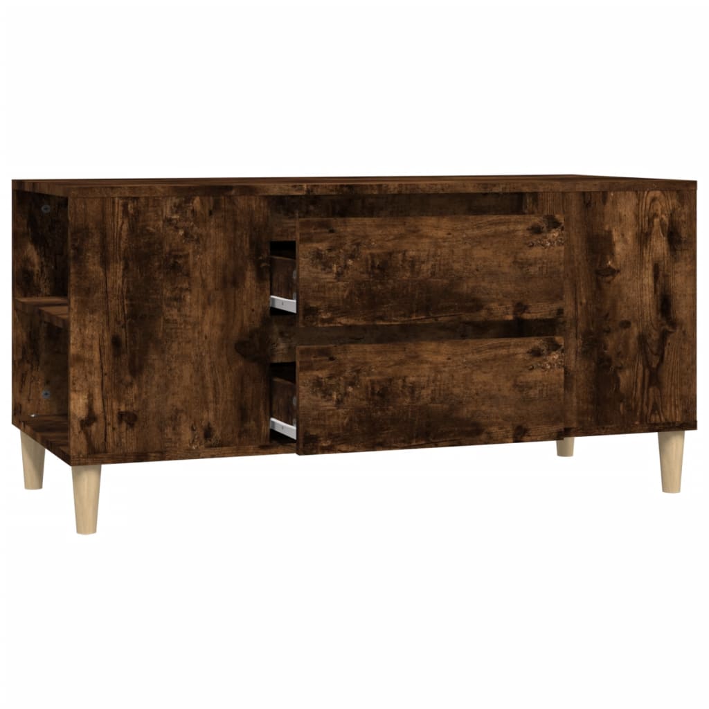 Meuble TV chêne fumé 102x44,5x50 cm matériau bois