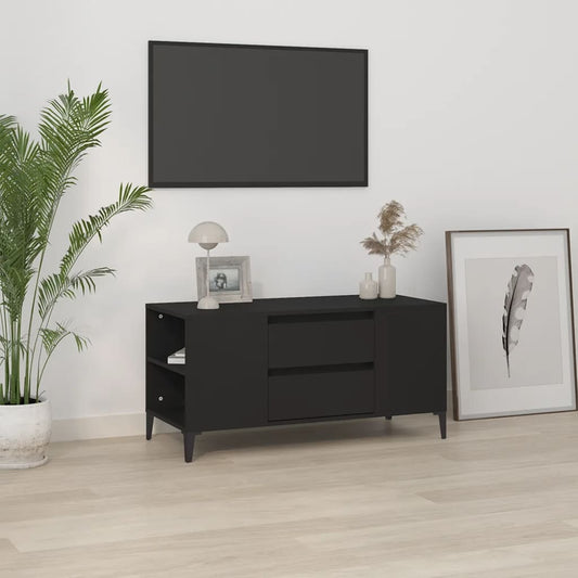 Meuble TV noir 102x44,5x50 cm en bois
