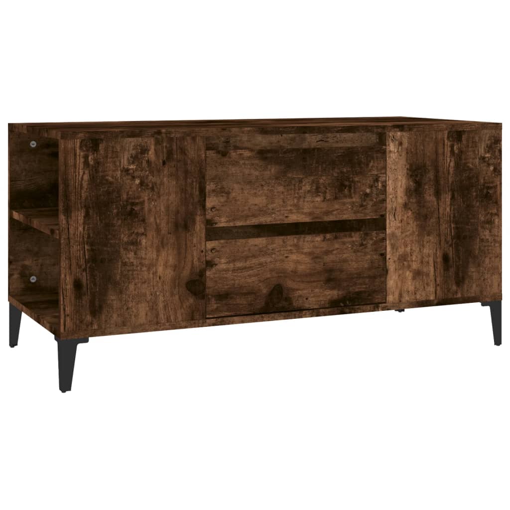 Meuble TV chêne fumé 102x44,5x50 cm matériau bois