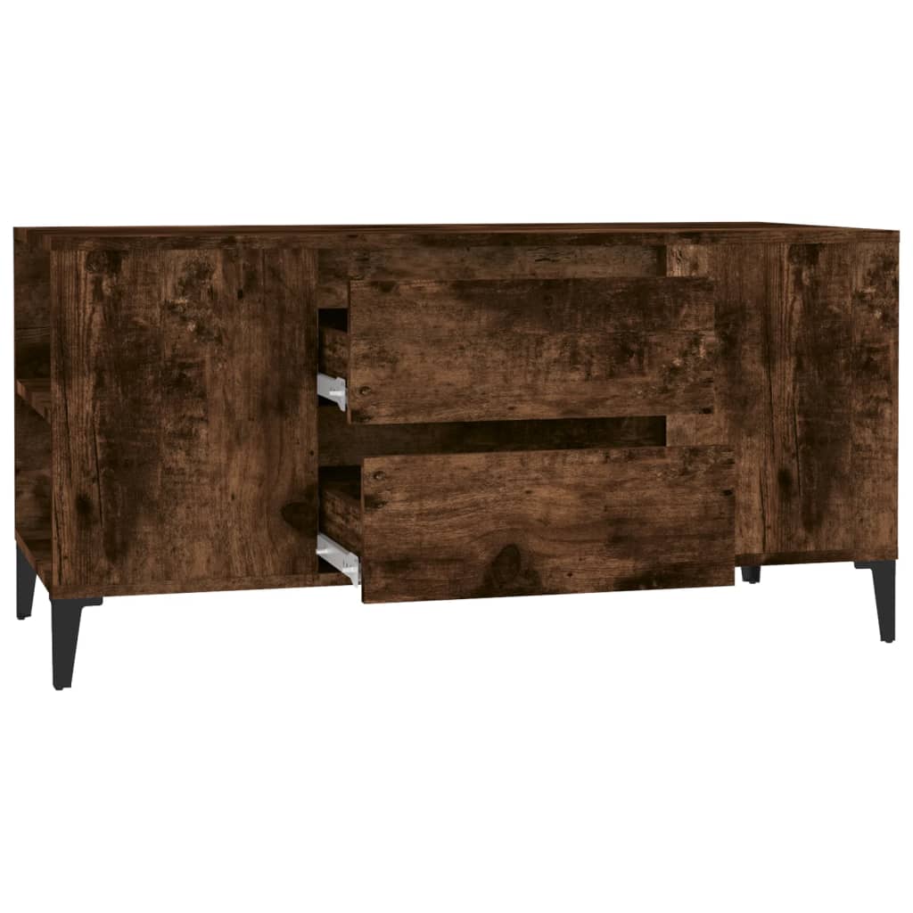 Meuble TV chêne fumé 102x44,5x50 cm matériau bois