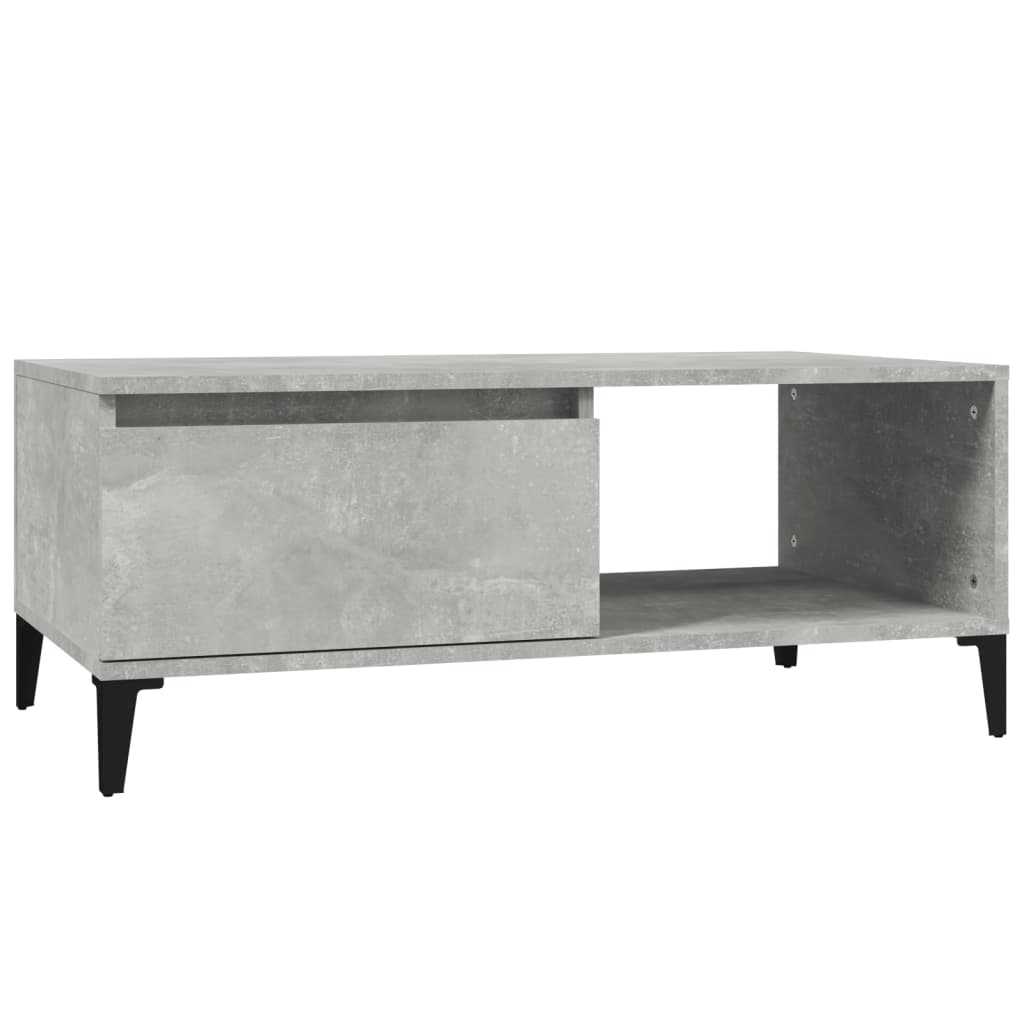 Table basse gris béton 90x50x36,5 cm en bois