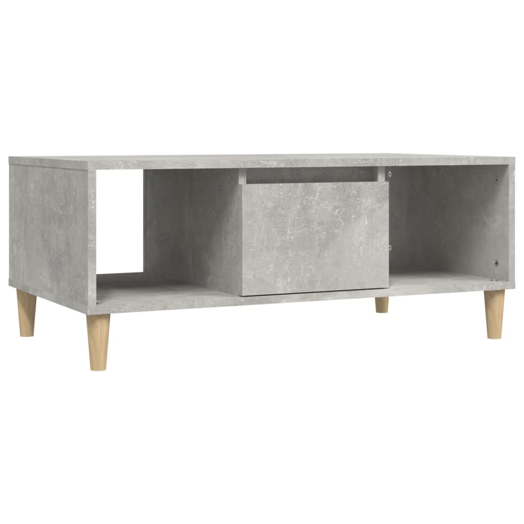 Table basse gris béton 90x50x36,5 cm en bois
