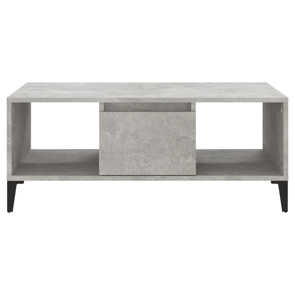 Table basse gris béton 90x50x36,5 cm en bois