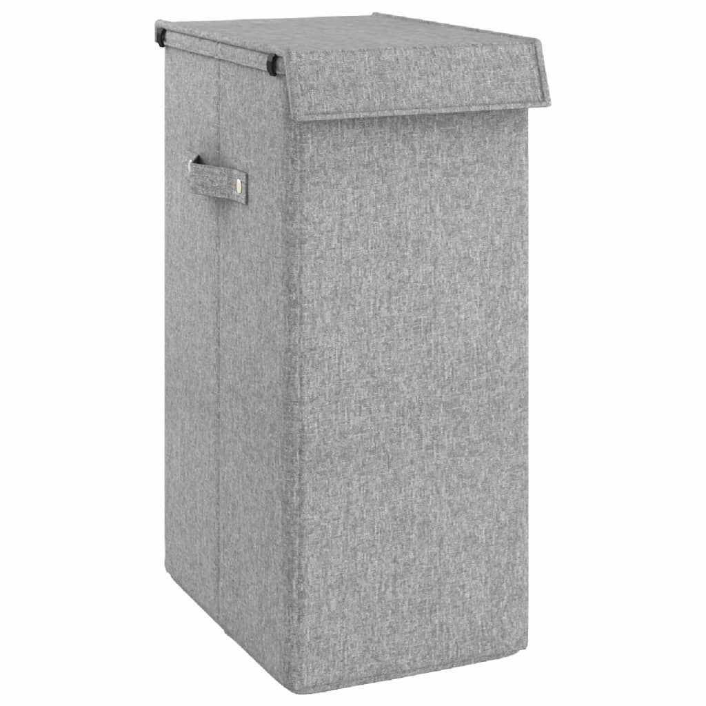 Foldable laundry basket grey 26 x 34.5 x 59.5cm imitation linen fabric