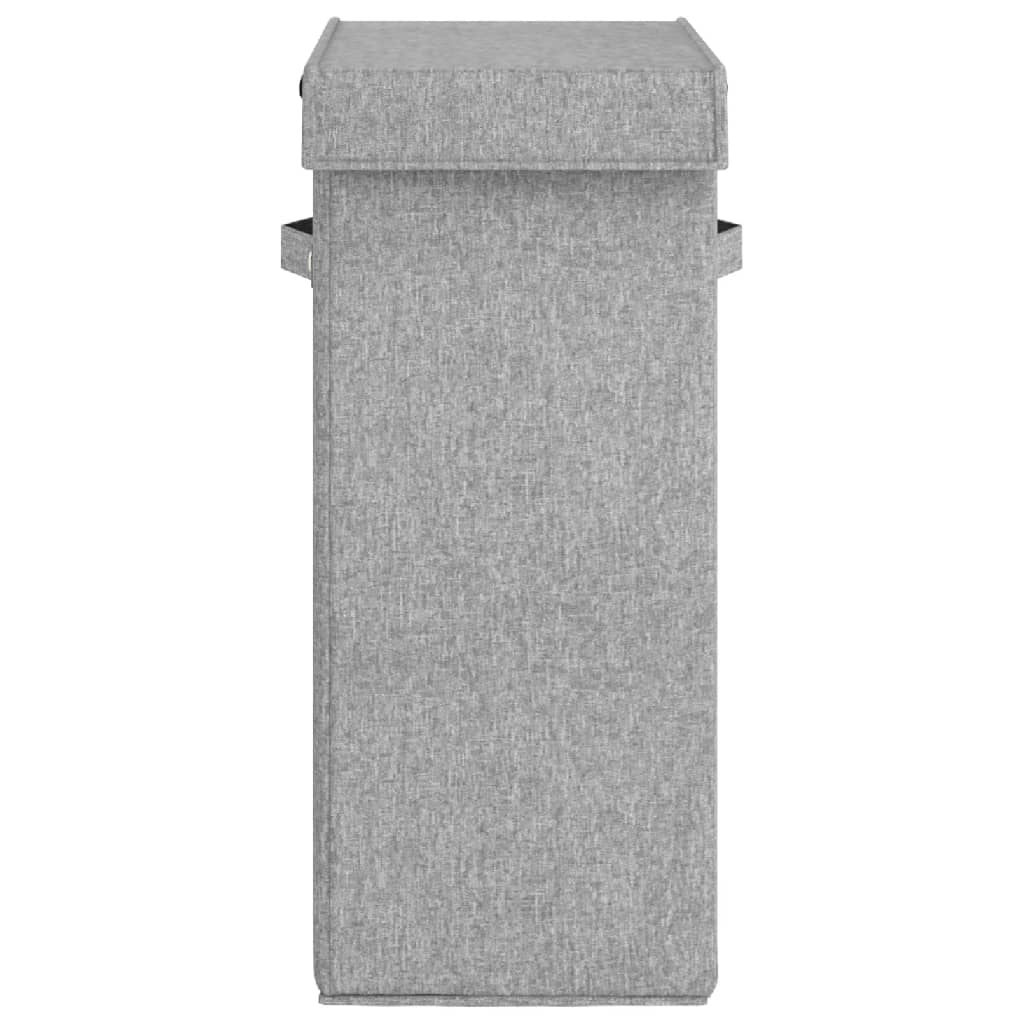 Foldable laundry basket grey 26 x 34.5 x 59.5cm imitation linen fabric