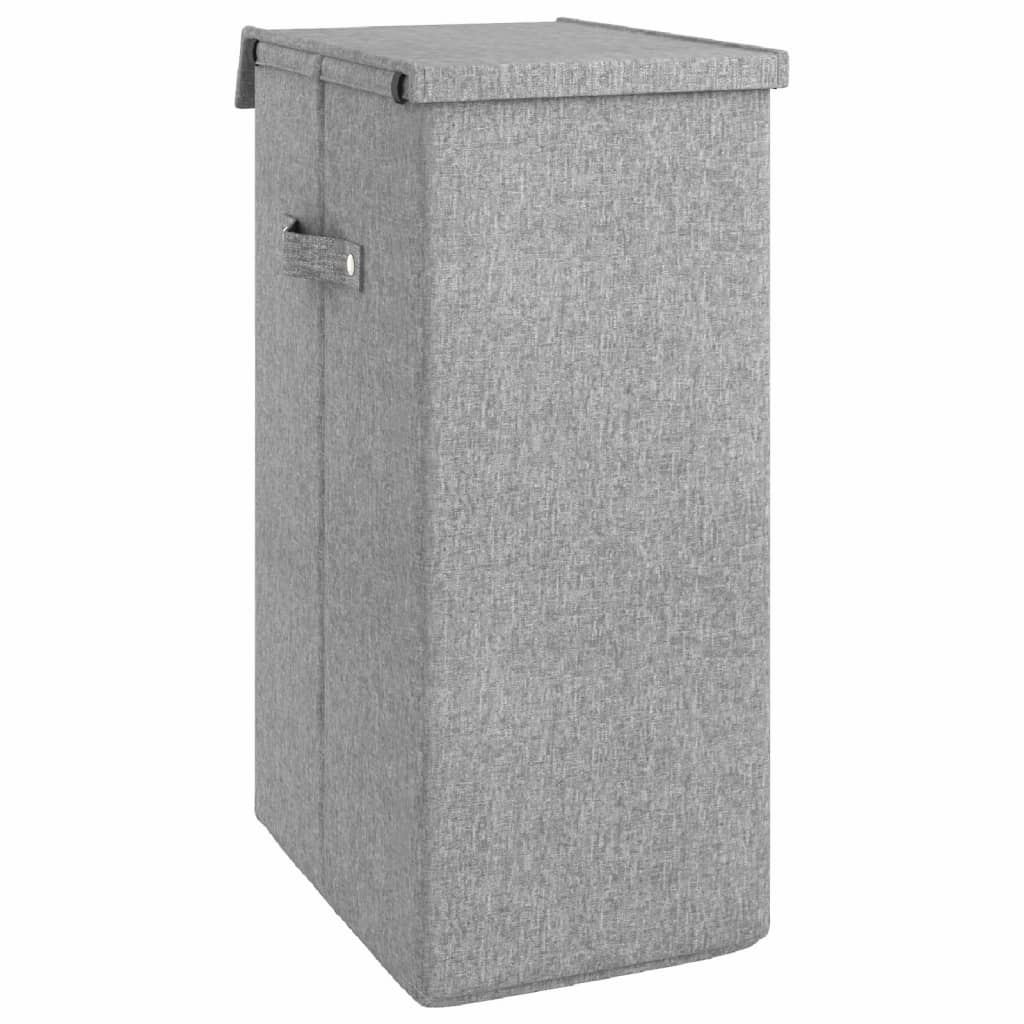 Foldable laundry basket grey 26 x 34.5 x 59.5cm imitation linen fabric