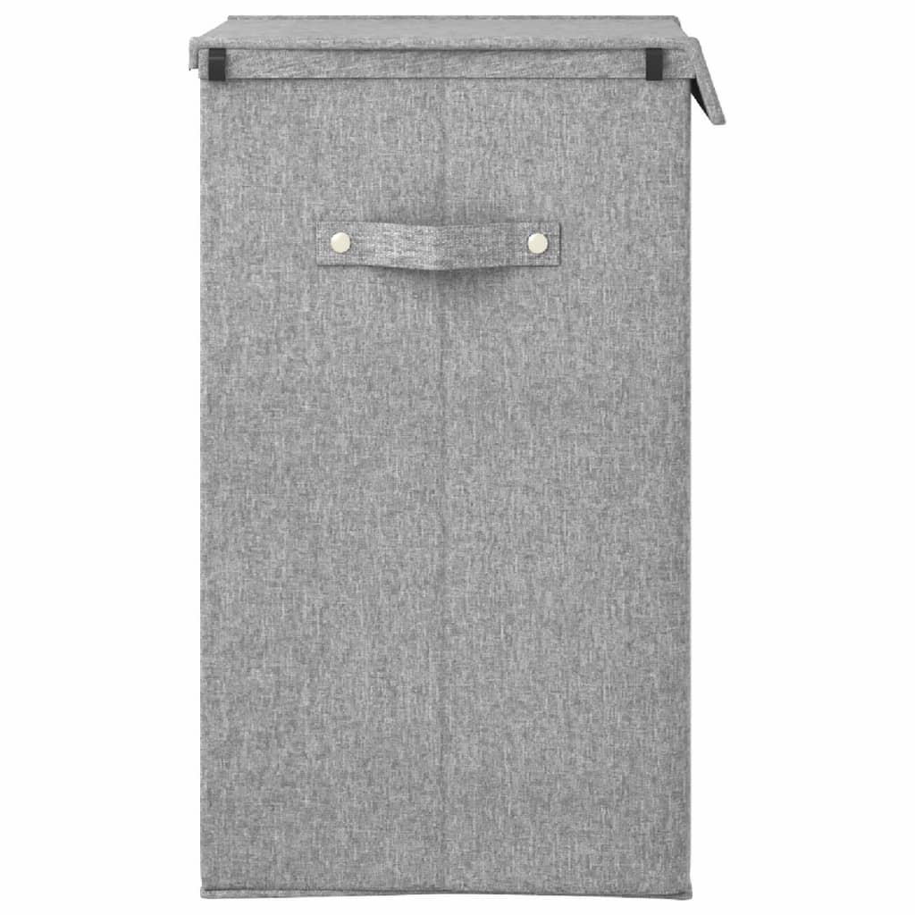 Foldable laundry basket grey 51x34.5x59 cm imitation linen fabric