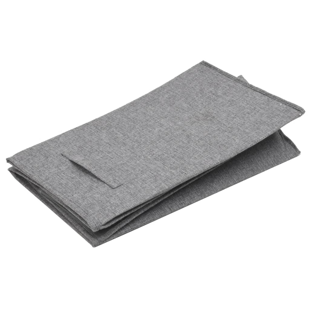 Foldable laundry basket grey 64.5x34.5x59 cm imitation linen fabric