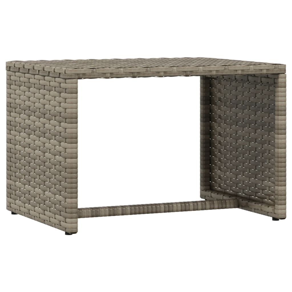 Sun lounger 1 pc. with table grey poly rattan