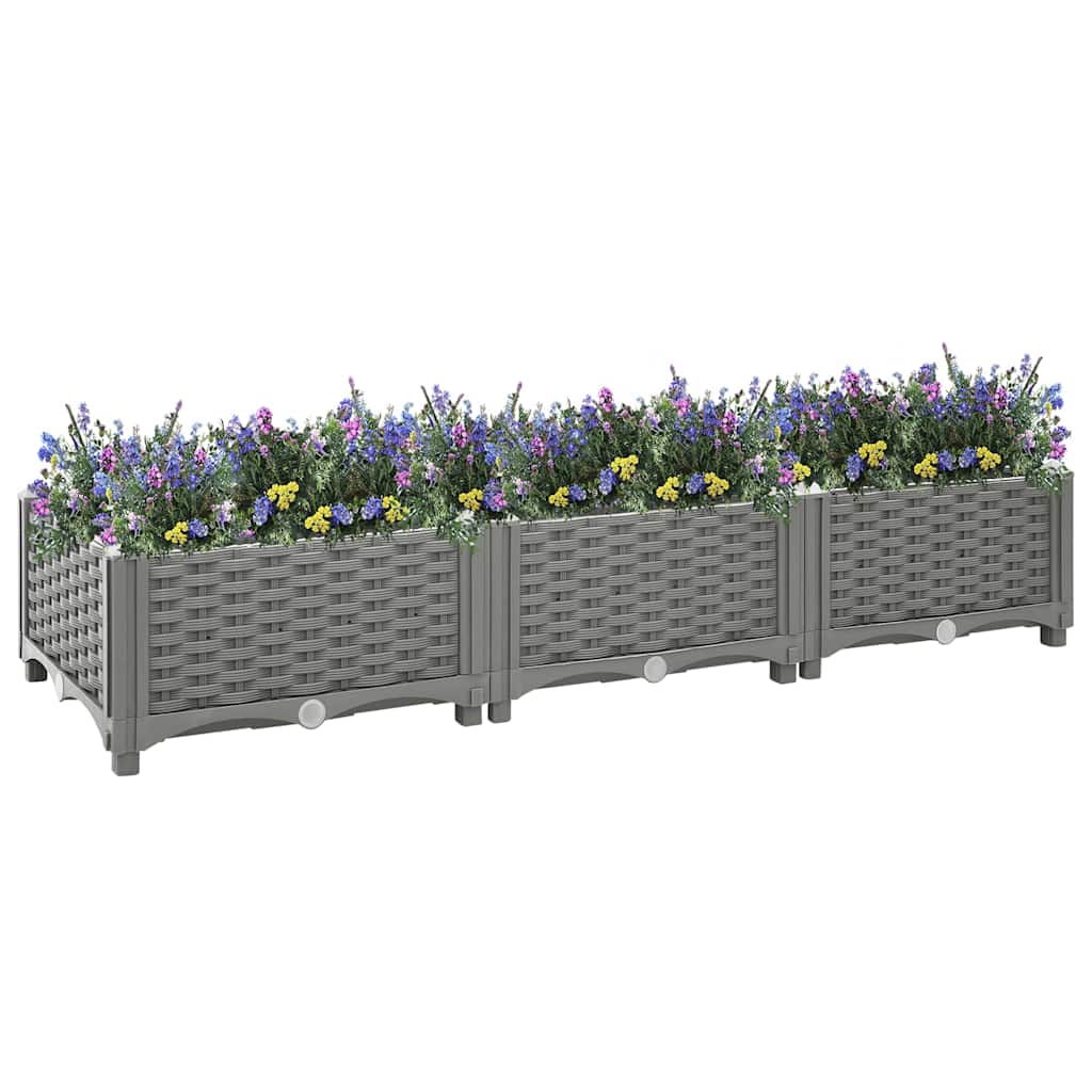 Jardinière surélevée 120x40x23 cm en polypropylène