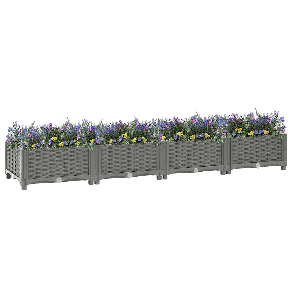 Jardinière surélevée 160x40x23 cm en polypropylène