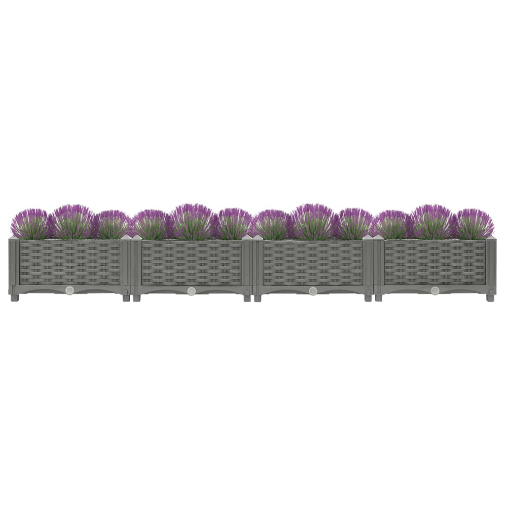 Jardinière surélevée 160x40x23 cm en polypropylène