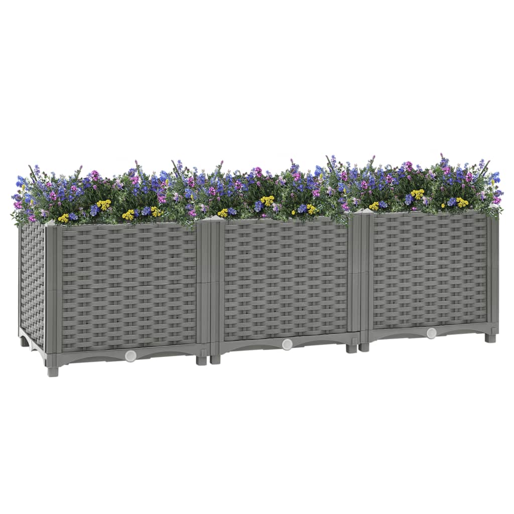 Jardinière surélevée 120x40x38 cm en polypropylène