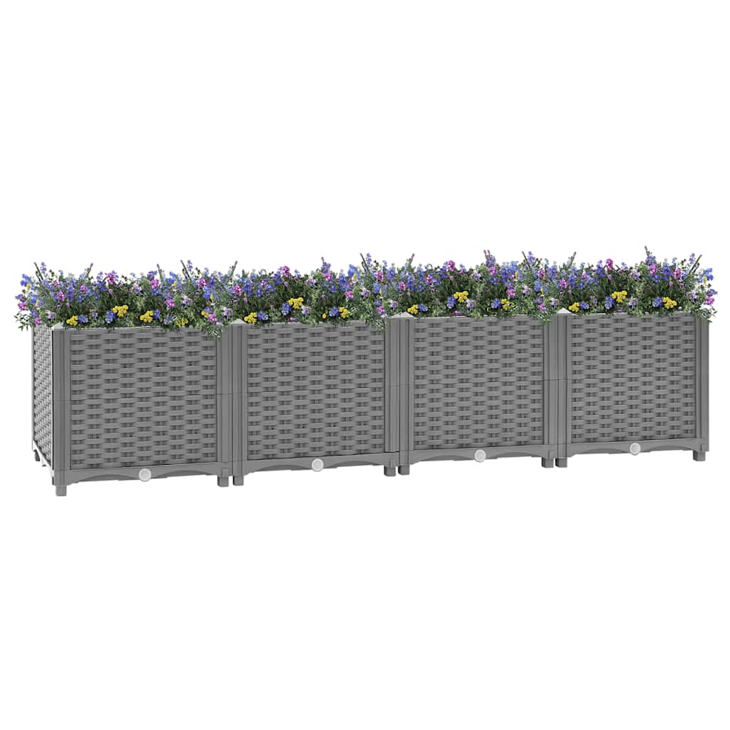 Jardinière surélevée 160x40x38 cm en polypropylène