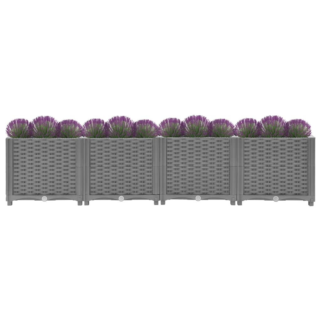 Jardinière surélevée 160x40x38 cm en polypropylène