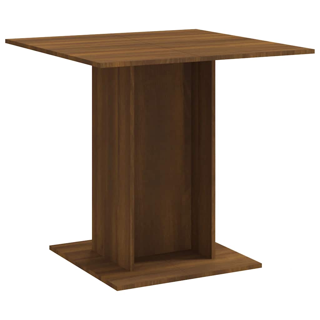Table à manger aspect chêne marron 80x80x75 cm matériau bois