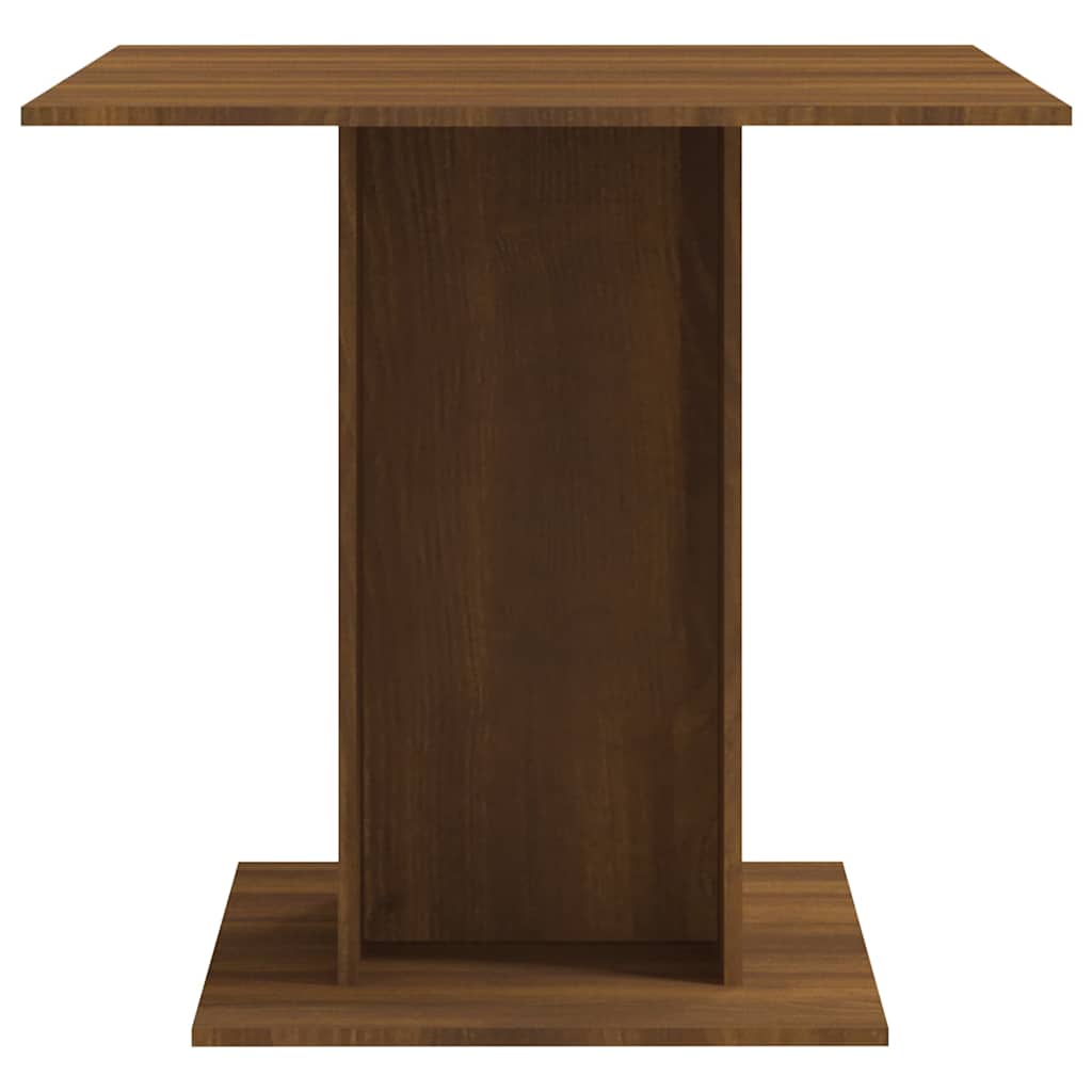 Table à manger aspect chêne marron 80x80x75 cm matériau bois