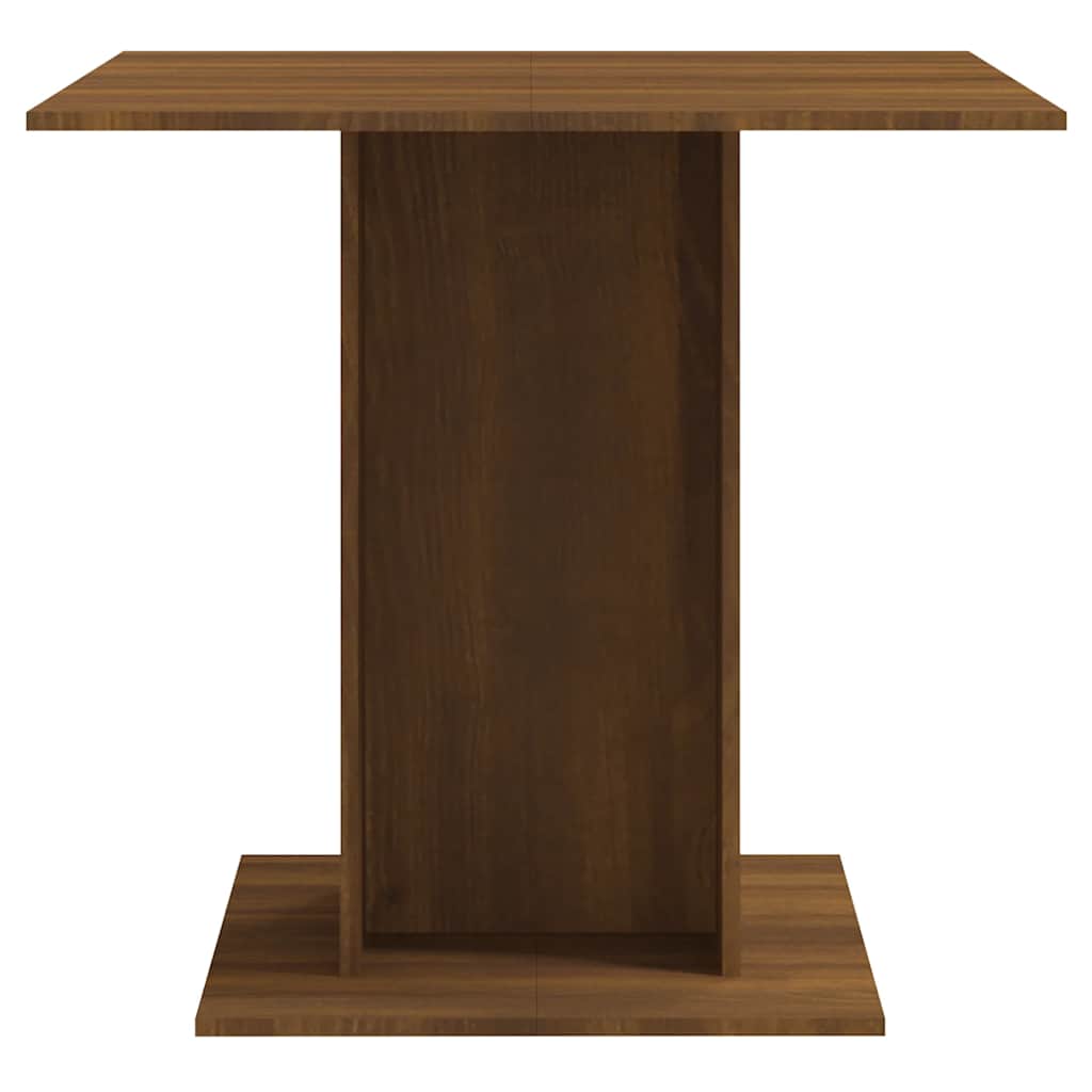Table à manger aspect chêne marron 80x80x75 cm matériau bois