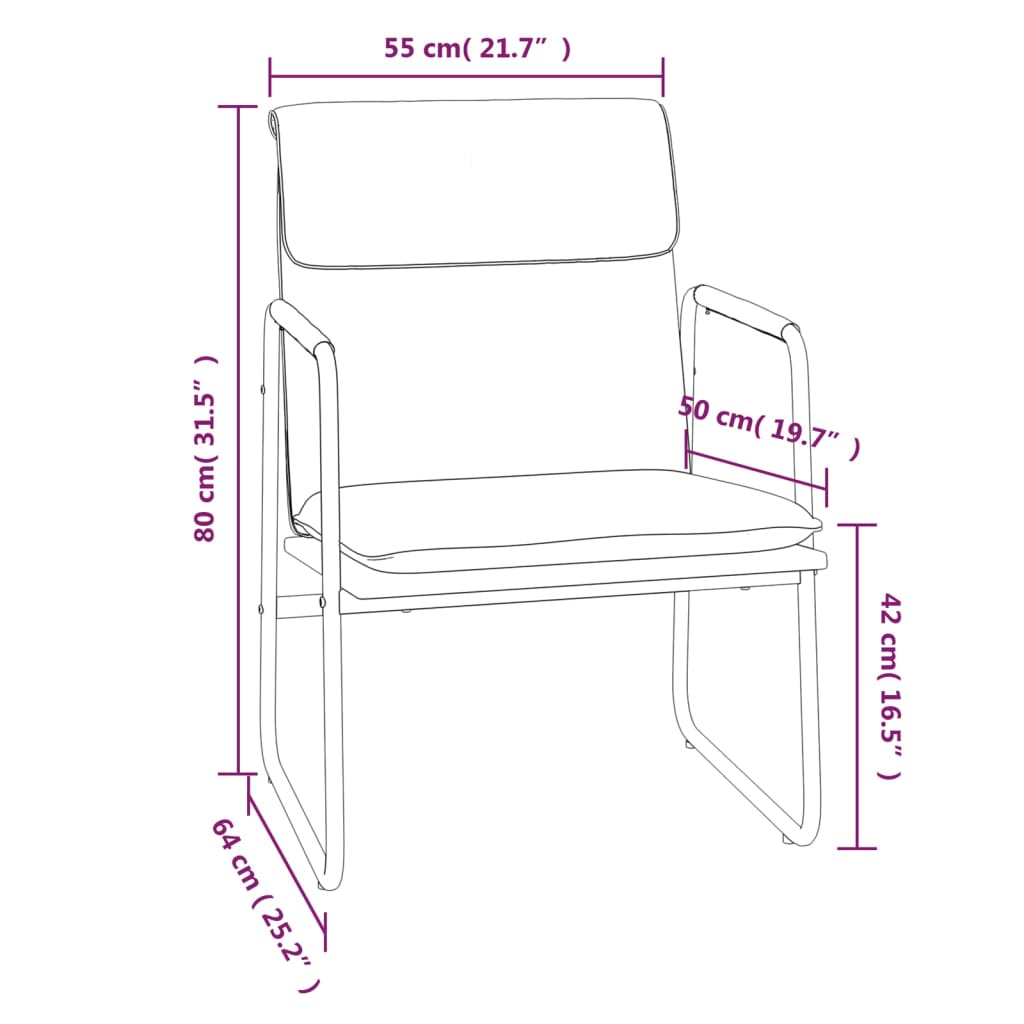 Loungesessel Hellgrau 55x64x80 cm Stoff