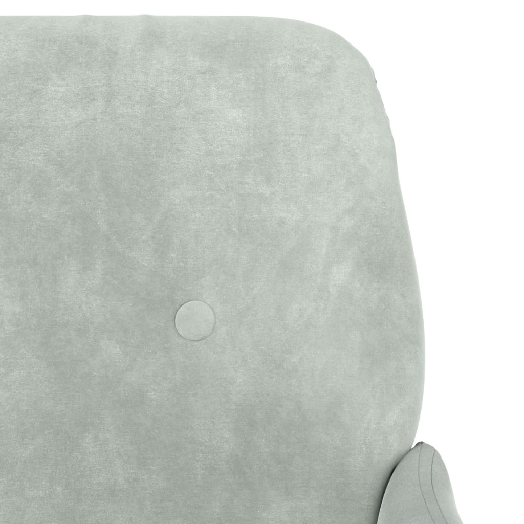 Fauteuil en velours gris clair 62x79x79 cm