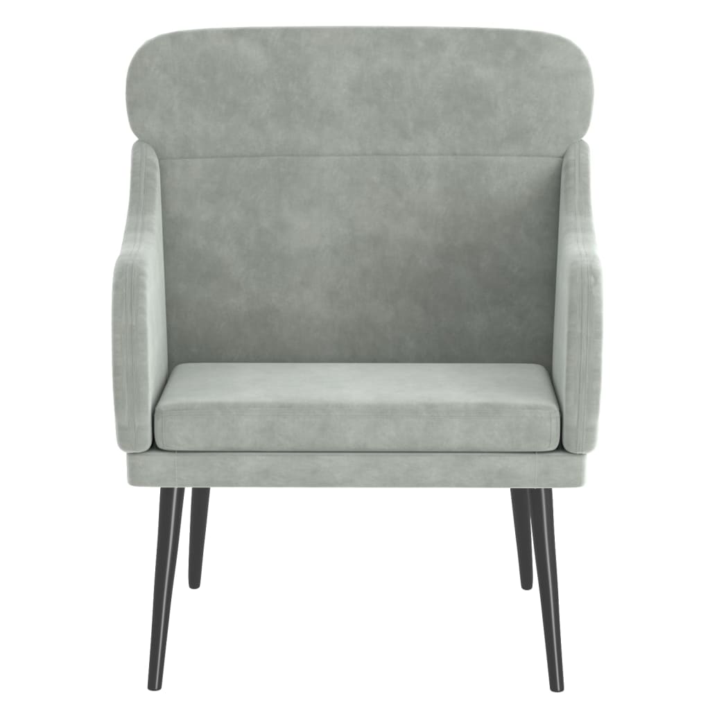 Fauteuil gris clair 63x76x80 cm velours
