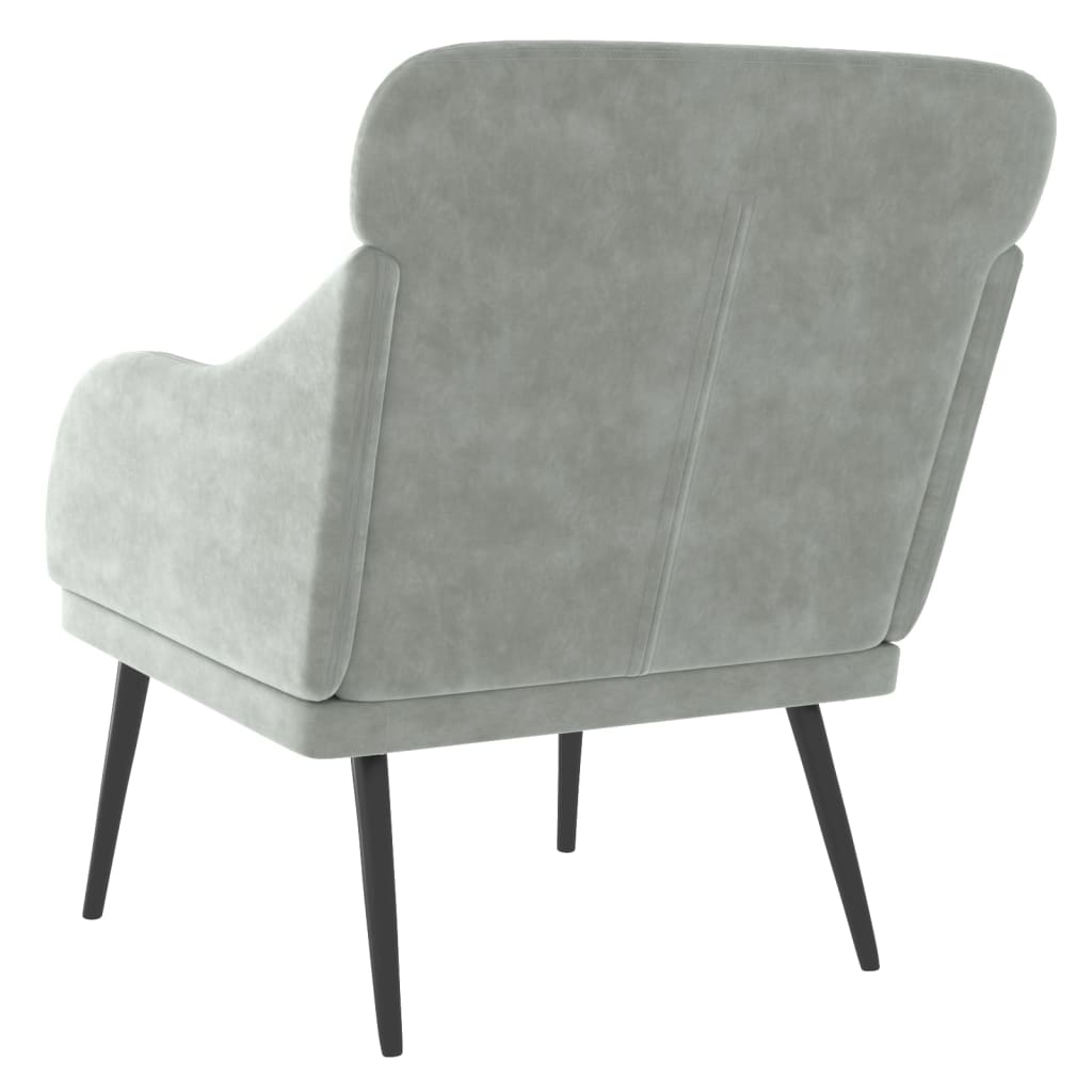 Fauteuil gris clair 63x76x80 cm velours