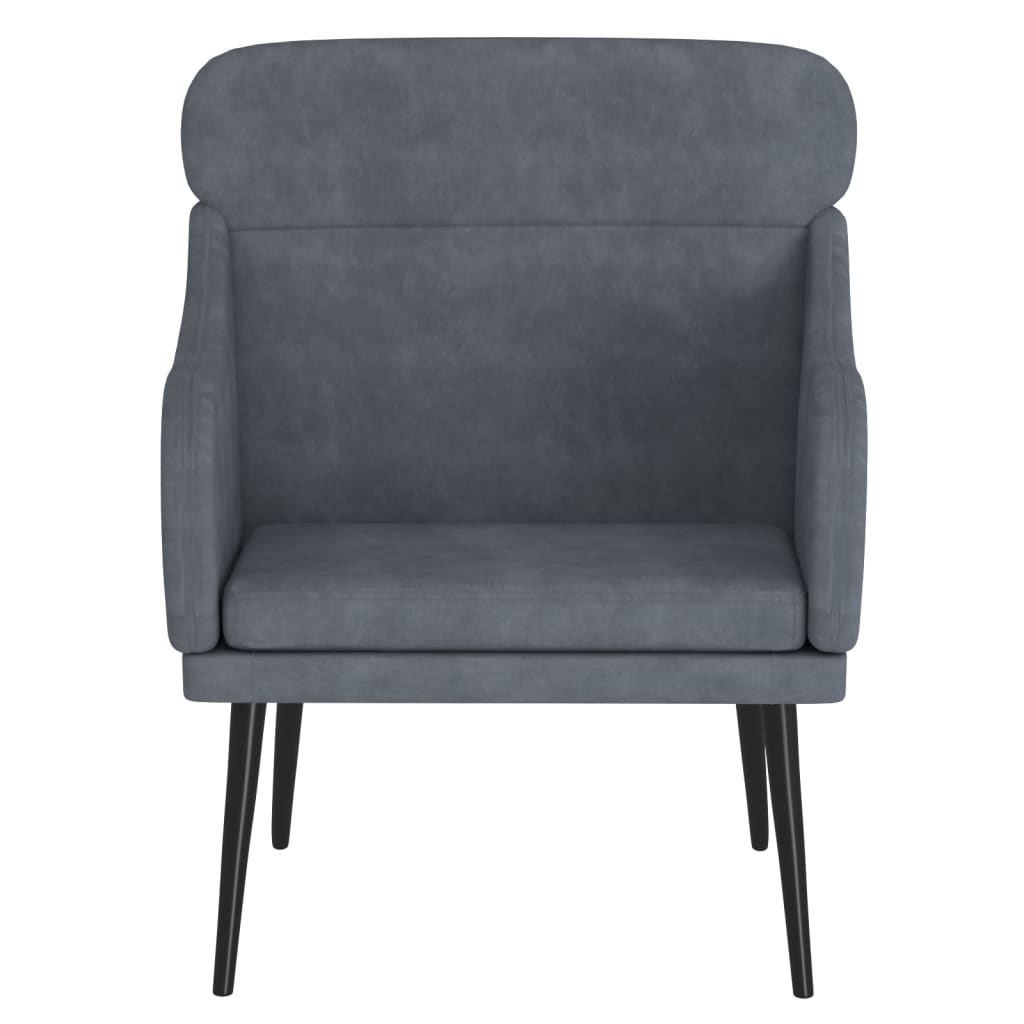 Armchair dark grey 63x76x80 cm velvet