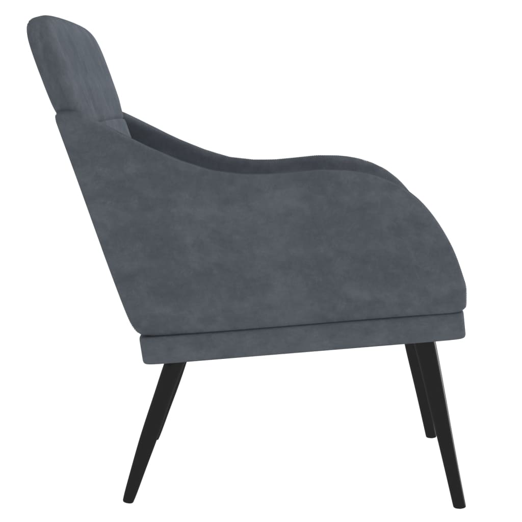 Armchair dark grey 63x76x80 cm velvet