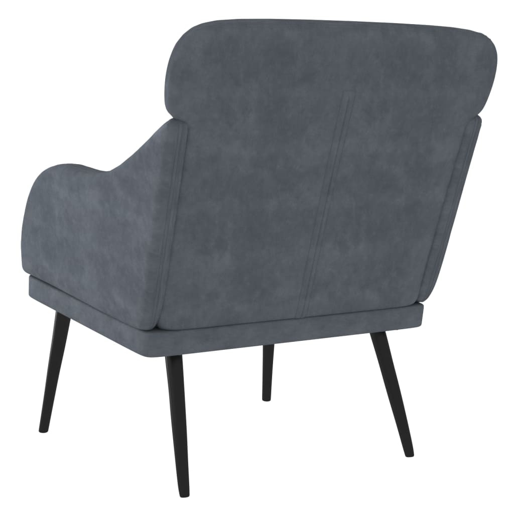 Armchair dark grey 63x76x80 cm velvet