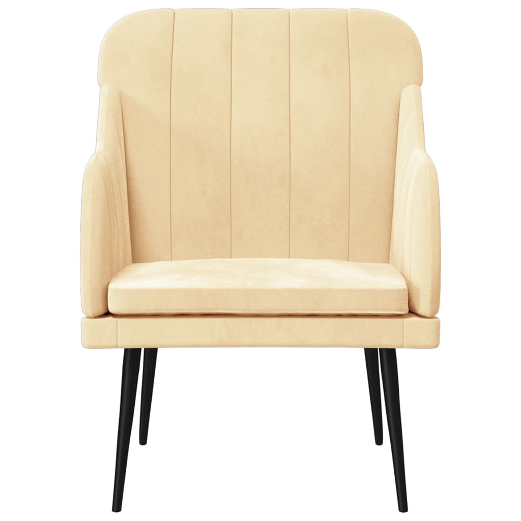 Fauteuil crème 63x76x80 cm velours