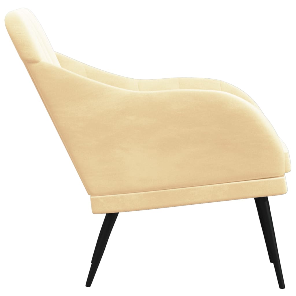 Fauteuil crème 63x76x80 cm velours