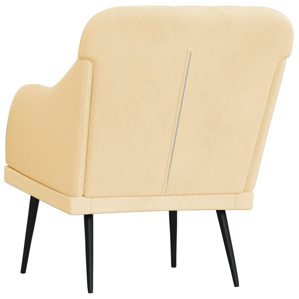 Fauteuil crème 63x76x80 cm velours