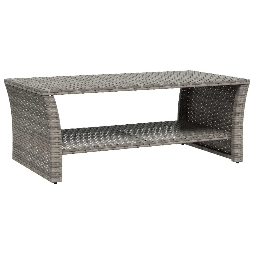 Couchtisch Grau 100x50x40 cm Poly Rattan