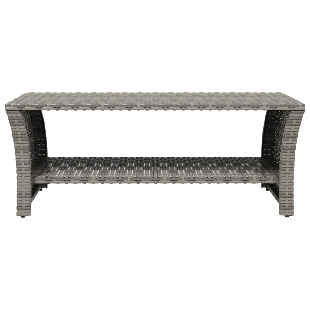 Couchtisch Grau 100x50x40 cm Poly Rattan