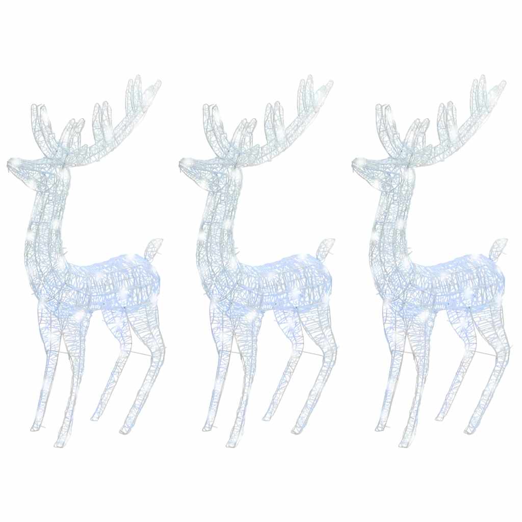 XXL Rentiere Weihnachtsdekoration Acryl 250 LED 3 Stk. 180 cm