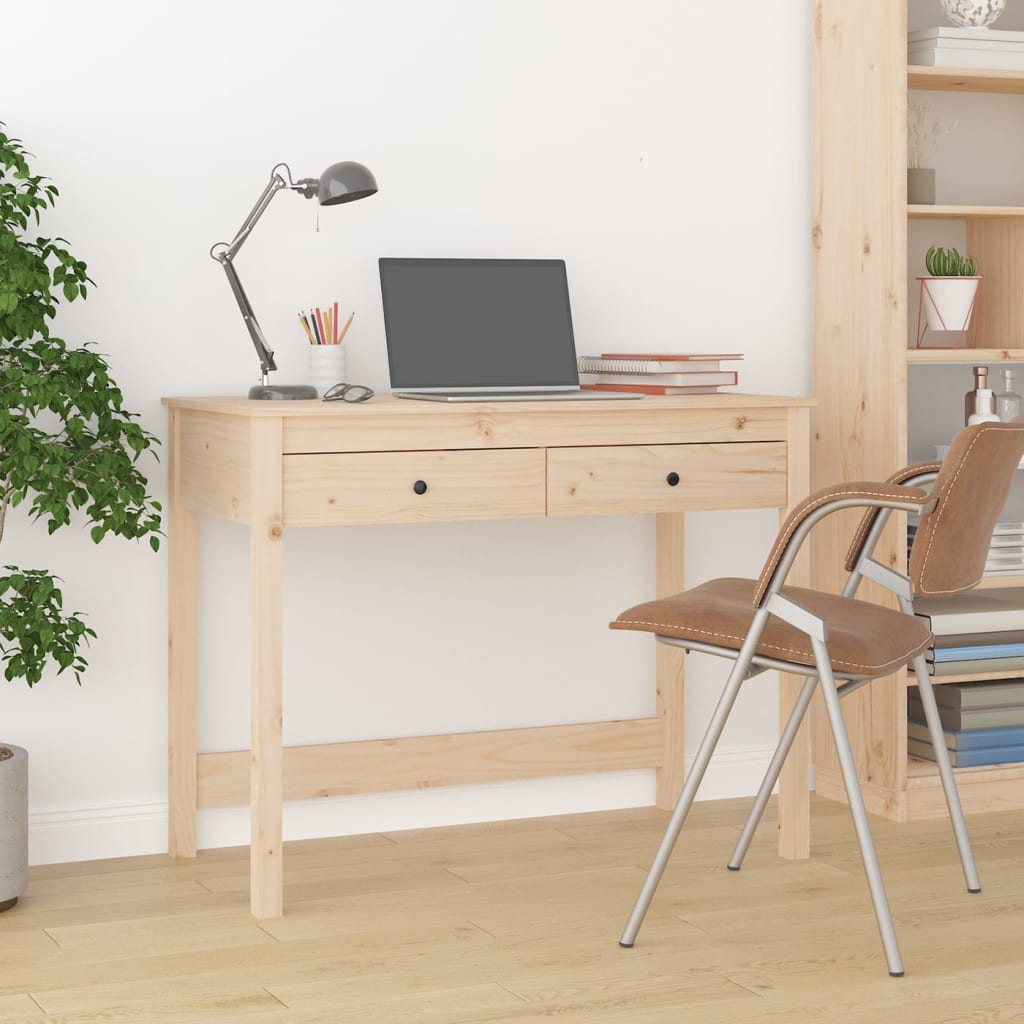 Desk with drawers 100x50x78 cm solid pine wood