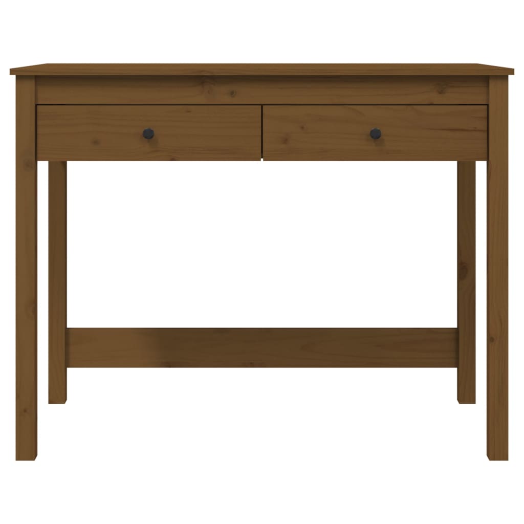 Desk with drawers honey brown 100x50x78 cm solid wood