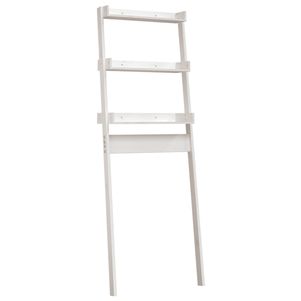 Toilet Shelf White 63.5x32x179 cm Solid Pine Wood